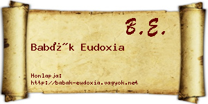 Babák Eudoxia névjegykártya